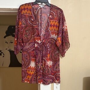 CAbi Multicolor Paisley Kimono